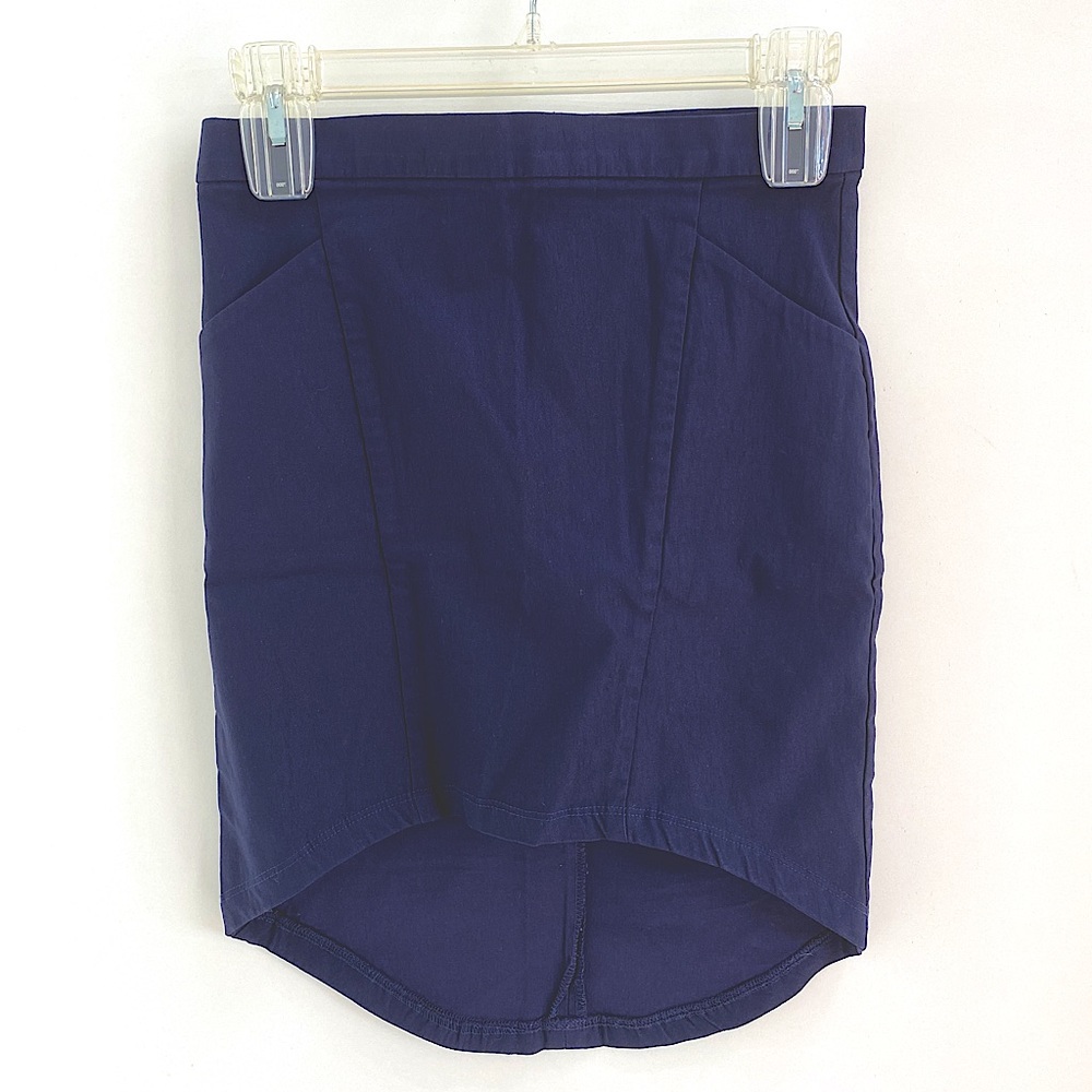 Nasty Gal Mini High Low Navy Skirt